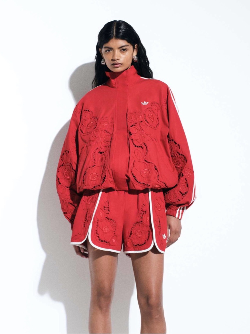 Adidas Originals x ASOS oversized cutwork track jacket in red - Picture 5 of 6
